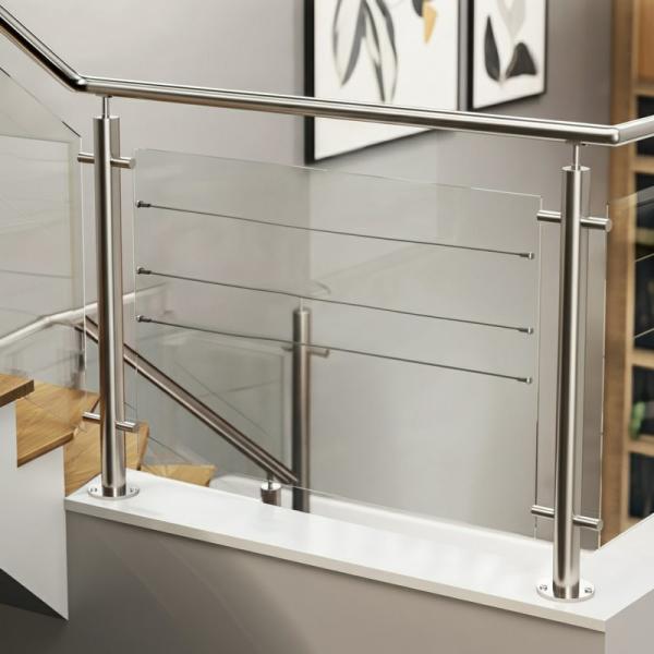 Solid Stainless Steel Handrails with 6mm Side Steel Thickness for Glass Railings