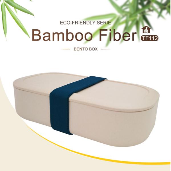 Single Tier Customized Logo Bamboo Fiber Lunch Box for Easy Picnic and Bento Storage
