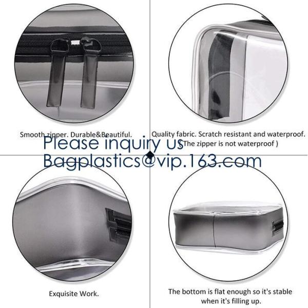 Small Clear PVC Waterproof Bag with Zipper Closure, Mini Portable Transparent Plastic Organizer Pouch for Cosmetic, Make