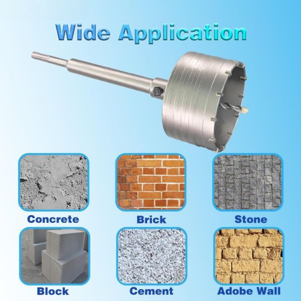 Deep-Wall 3-Inch Brick Hole Cutter | Heavy-Duty 220mm Arbor for Commercial Plumbing