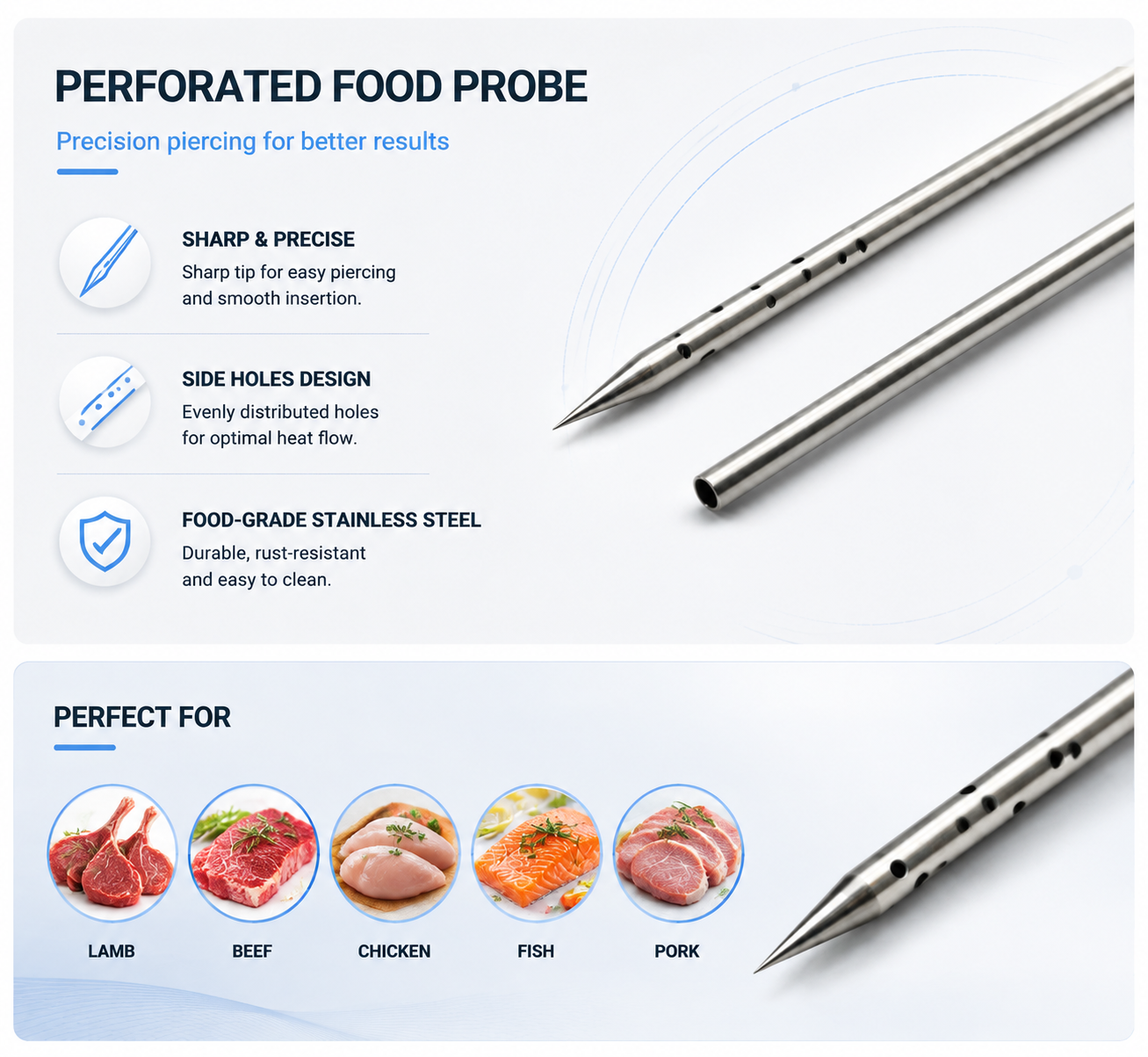 Customized Food Testing Sampling Needle with Smooth Surface
