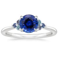 Sapphire Indigo Melody RingSet with 6mm Premium Blue Round Sapphire