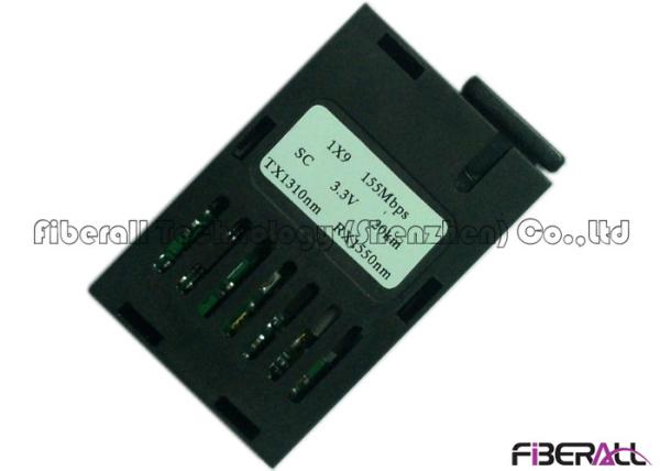 20Km 155M 1x9 Fiber Optical Transceiver , Gigabit Fiber Transceiver RoHS Compliant