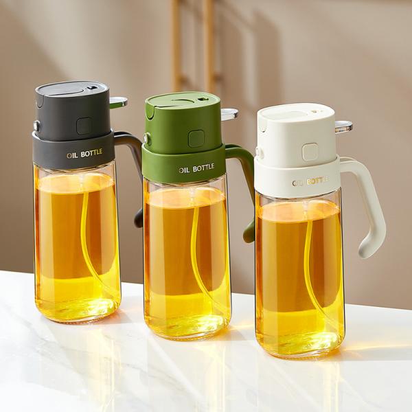2024 Nova Chegada 2 em 1 Dispensador de azeite de oliva garrafa de 550 ml Grande Capacidade