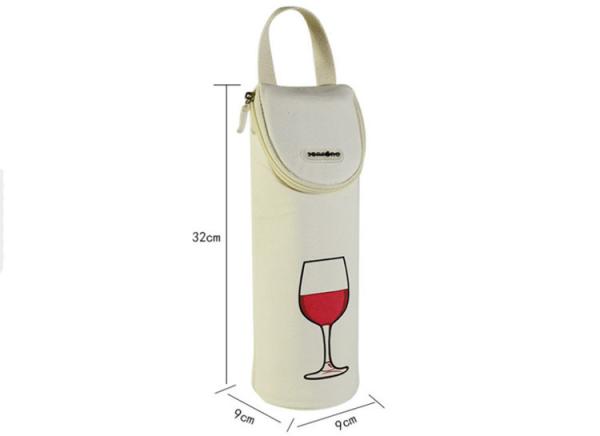 Dongguan factory wholesale single wine bottle ice insulated cooler bag with handle