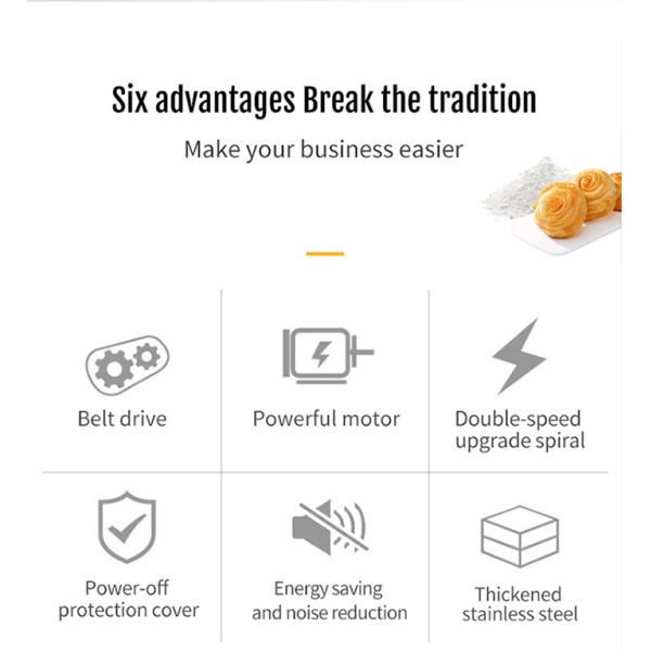 Сверхмощное качество еды SS машины смесителя теста активности и шара