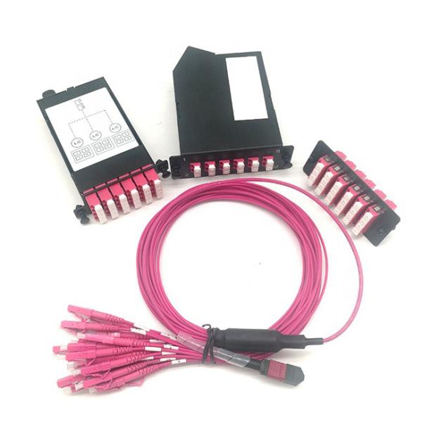 OM3 MPO Harness Cable For 40G 100G Network Applications