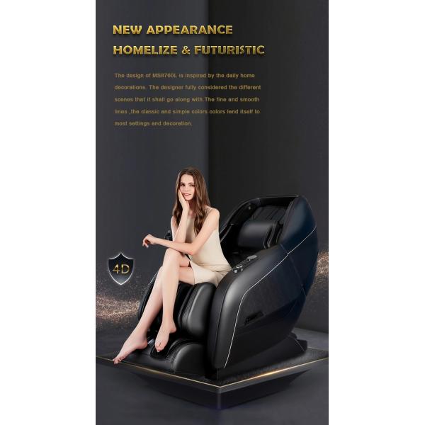 4D 125cm Long L Track Massage Chair With Automatic Extendable Legrest