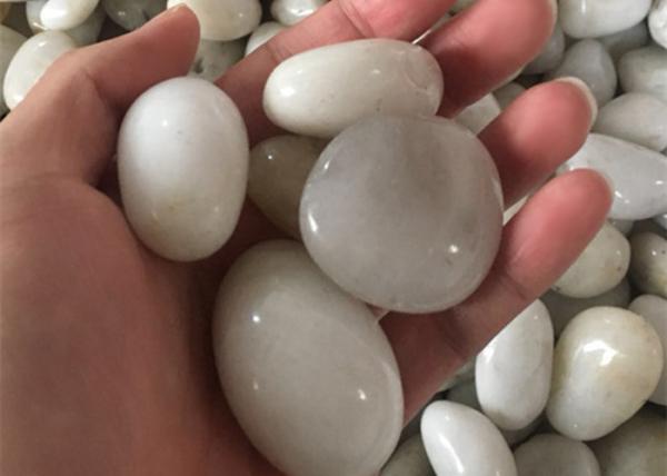 Natural White Natural Stone Materials , Pebble Stone Tile For Construction Paving Road