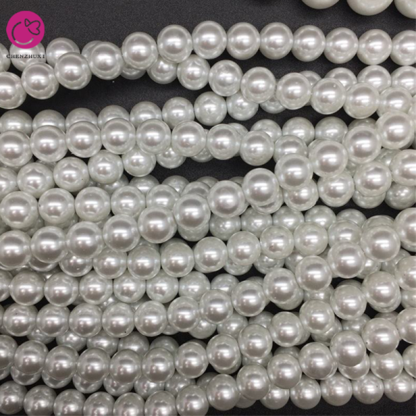 Wholesale High Quality  Glass Straight Hole Peal Beads Loose  Pearls for DIY Jewelry Earring Pendant Accessory