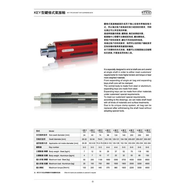 10KG Professional Air Expanding Shaft Made of Steel or Aluminium for STEKI 2024 Supply