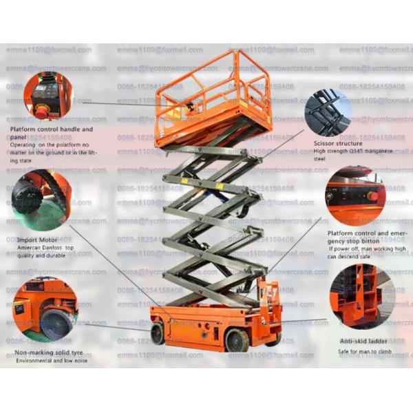 CFPT1214 Elevadores de tesoura autopropulsados Acionamento hidráulico Plataforma de trabalho segura