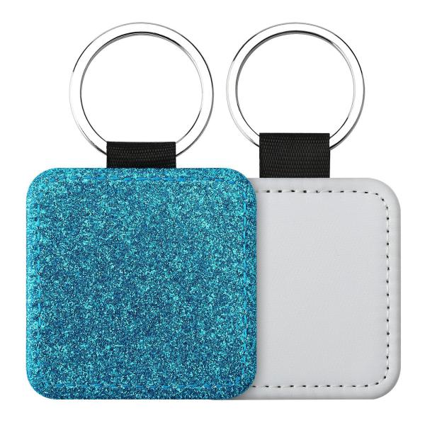 Personalized Sparkle Leather Pendant Key Chain For Sublimation Printing