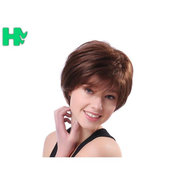 Straight Refreshing Style Wavy Synthetic Hair Wig For Women Dark Brown