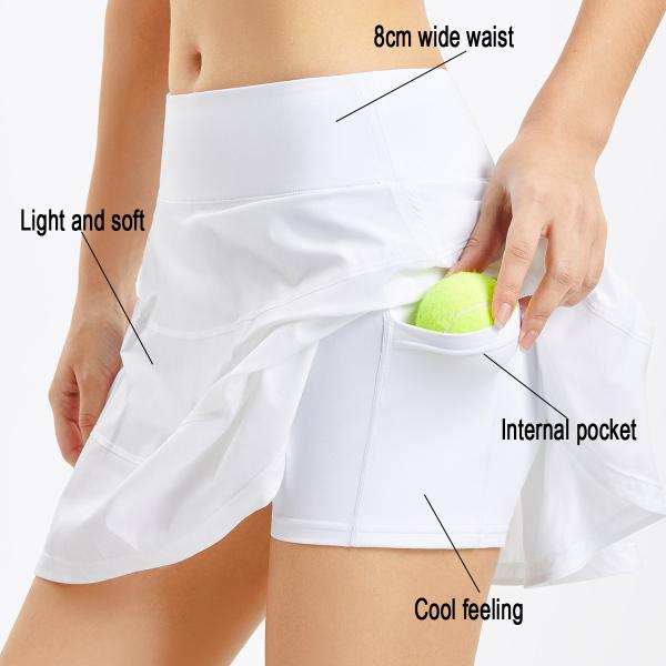 76cm Hip Womens Golf Clothes Pleated Tennis Skirts For Running Workout
