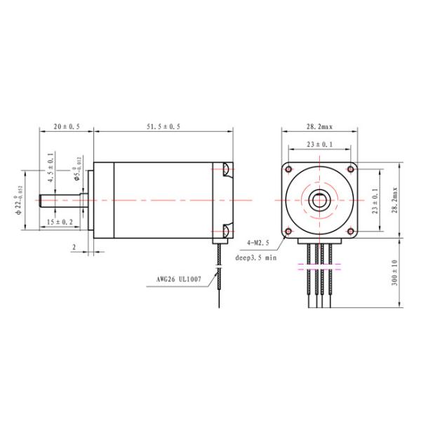 120mNm мотор мотора 28x28x51mm Casun NEMA 11 Stepper Stepper