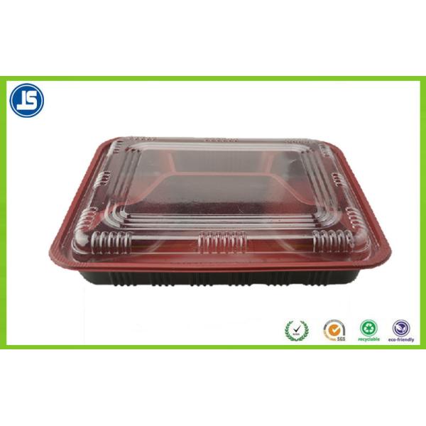 Customized Take Away Plastic Food Packaging Trays With Transparent Lid