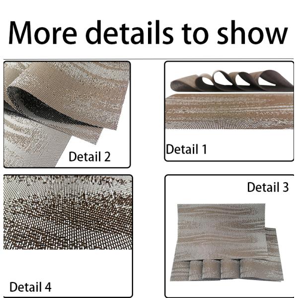 Настраиваемый логотип Приемлемый квадратный пластиковый стираемые ПВХ плацематы для украшения стола