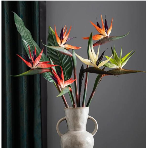 Soft rubber bird of paradise artificial flower plastic Chinese-style home decoration ornaments for wedding photography