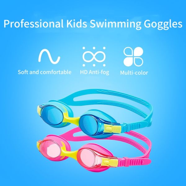 Kids Anti Fog Swimming Goggles With UV Protection And Rainbow Plating Lens