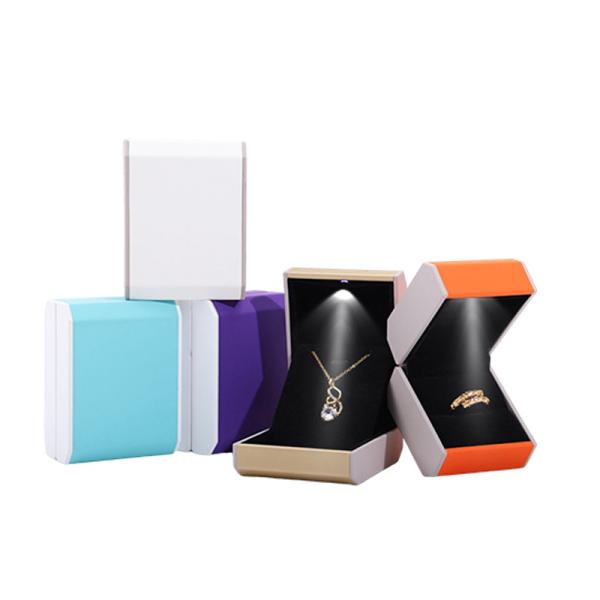 Customized Size LED Plastic Jewelry Box with Velvet Lining and LED Lighting