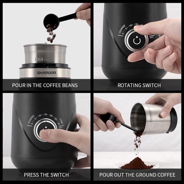 Cumin Fenugreek Household Coffee Machine Safty Lock 70g Capacity Professional Coffee Grinder