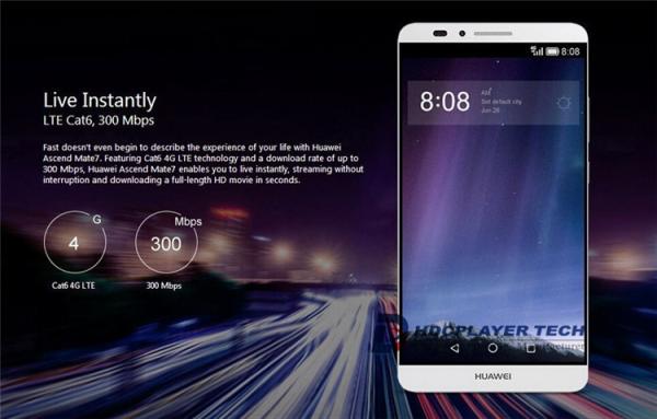 Original Huawei Ascend Mate 7 Luxury 4G LTE 6'' 1920x1080P Celulares Dual Sim Phone
