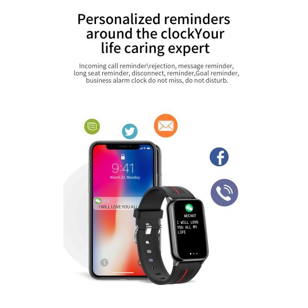 Мужчина Android Smart IP68 водонепроницаемые спортивные умные часы браслеты с частотой сердечного ритма