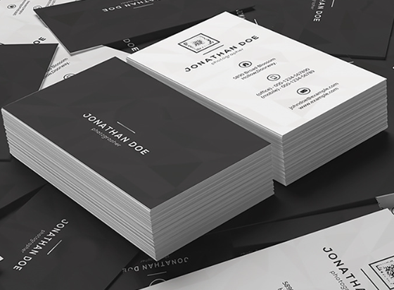 Minimalist Corporate Paper Business Cards With Double-Sided Printing For Networking