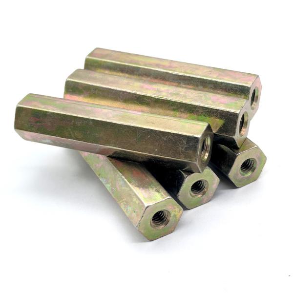 CNC Machining Zinc Plated Hexagonal Long Nuts Through Hole Extended Connector Nuts