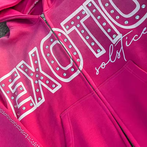 Custom Acid Washed Tracksuit Distressed Rhinestone Zip up Hoodie and Sweatpants Set Vintage Sweatsuit Jogging Streetwear