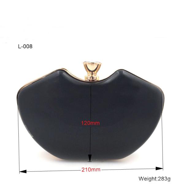 New design gold color evening bag box metal frame with diamond lock 12*21 cm