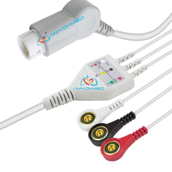 Medical ECG Cables And Leadwires Philips 3 Lead Ecg Cable Newtech M1280A M1722A HP