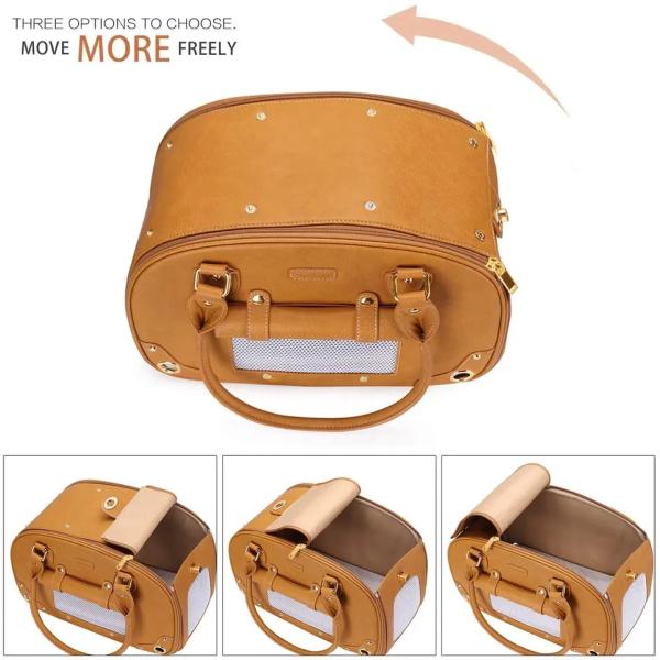 сумка кота собаки перемещения 45L портативная мягкая проложенная кожаная складная