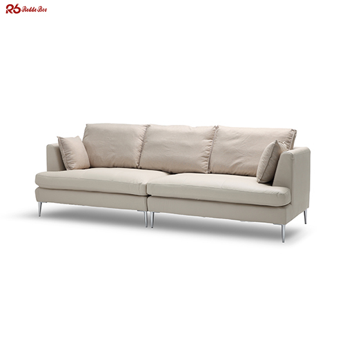 Waterproof Large Upholstered Linen Fabric Sofa 4 Seater For Hotel Lobby