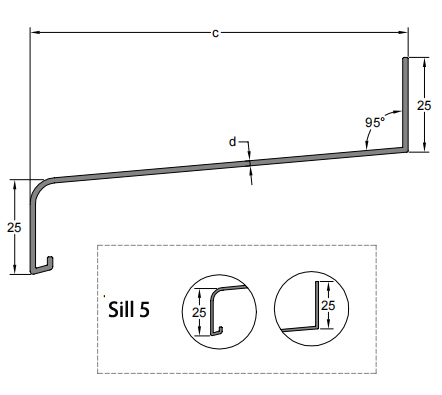 Customized Powder Coating Extrusion Aluminum Window Sills for 0.30mm Thickness in 2024