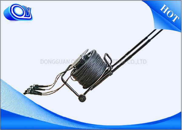 Black Military Tactical Fiber Optic Cable Part With ODVA LC Waterproof Connector