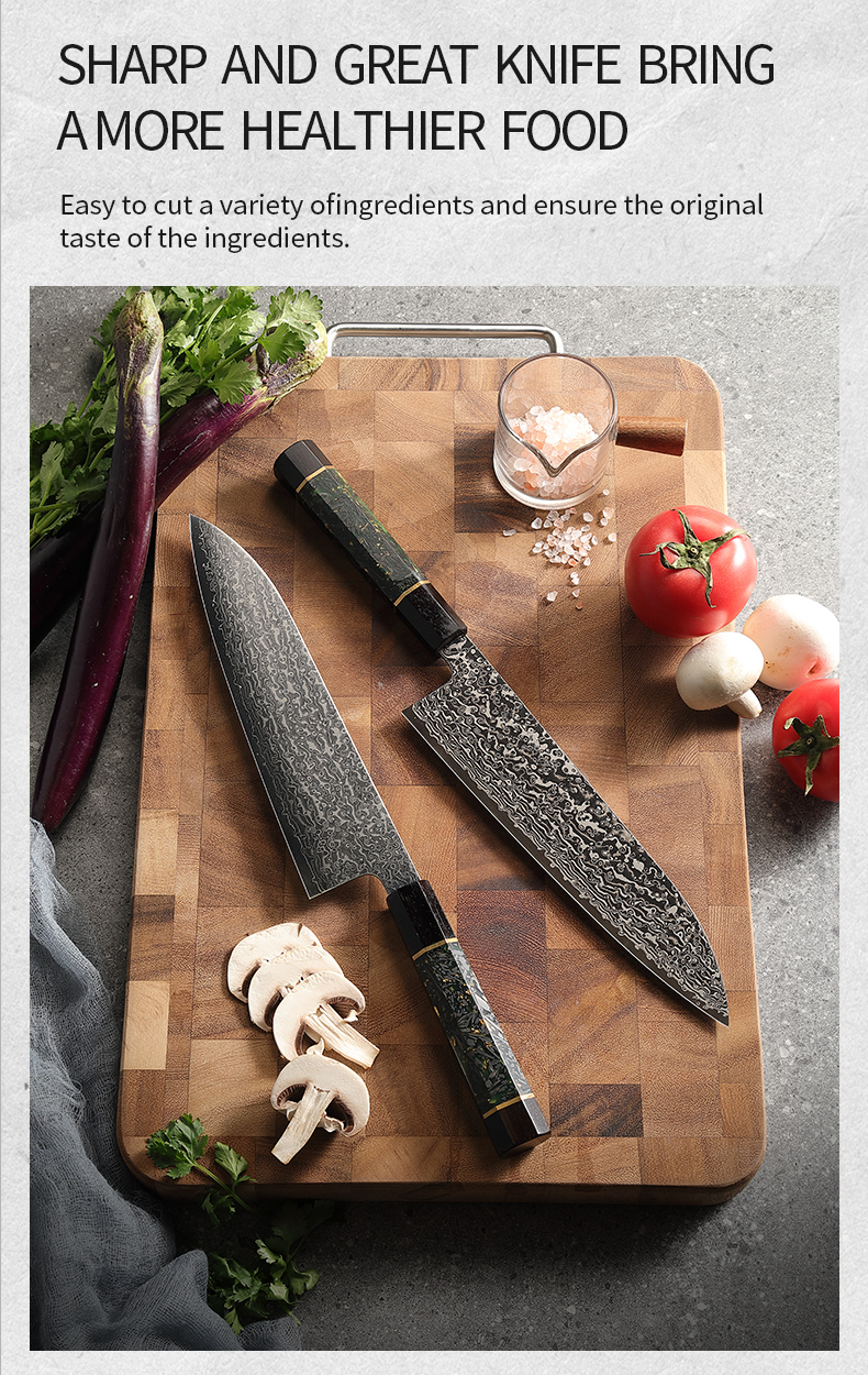Japanese SLD Steel Gyuto Knife – Hand-Forged 33-Layer Damascus Professional Chef Knife