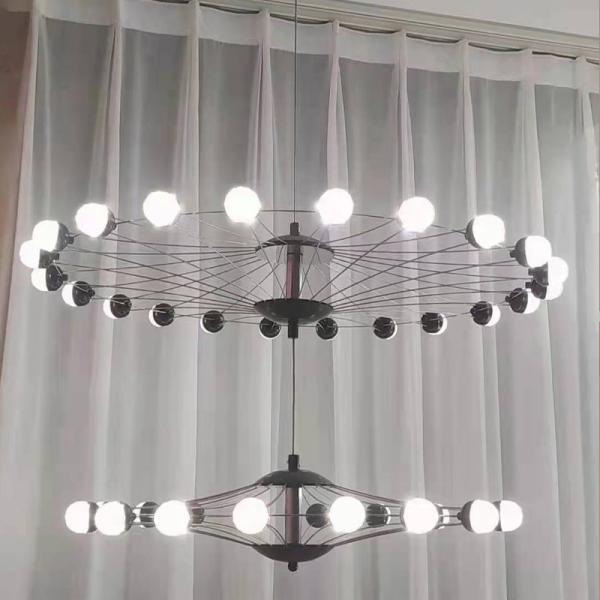 Duplex Building Ferris Wheel Large Chandelier Creative Industrial Ring Pendant Light(WH-AP-588)