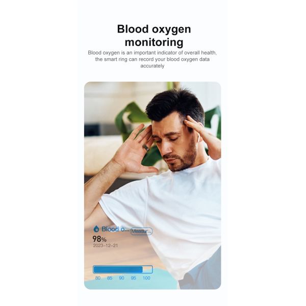 Eraysun New Trend Fashion Health Ring Finger Fitness tracker Rate QRing App 5ATM Waterproof R02 Smart Ring
