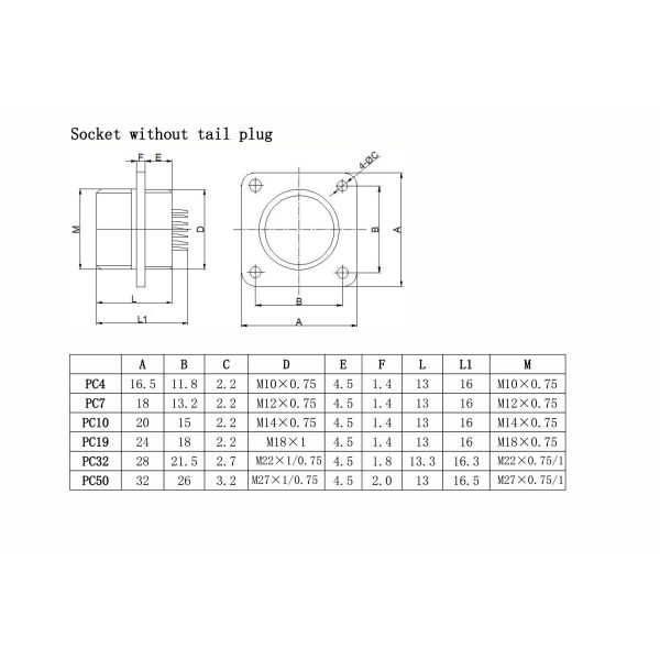 Russian Standard PC Series Circular Connector 4-50 Pin IP68 Waterproof Aviation Plug