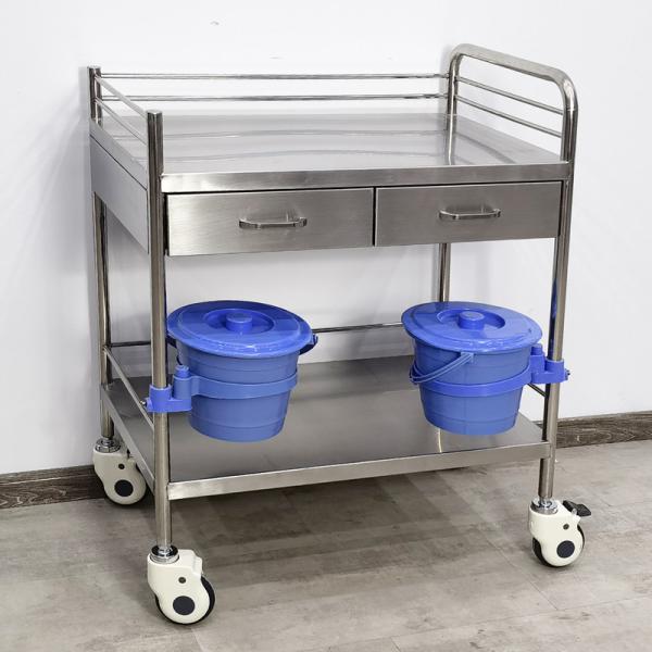 Surgical Grade Stainless Steel Medical Trolley Mobile Utility Cart With Drawers For Healthcare