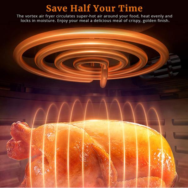 24L 12L Air Fryer Ovens Kitchen Cooking Appliance Stainless Steel Electric Retro Large Capacity Glass