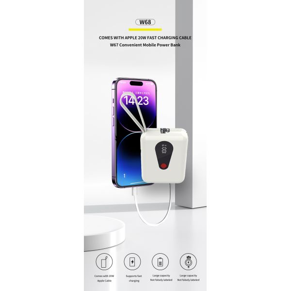 Compact Li Polymer Power Bank 10000mah With ABS PC Material And Customizable Logo