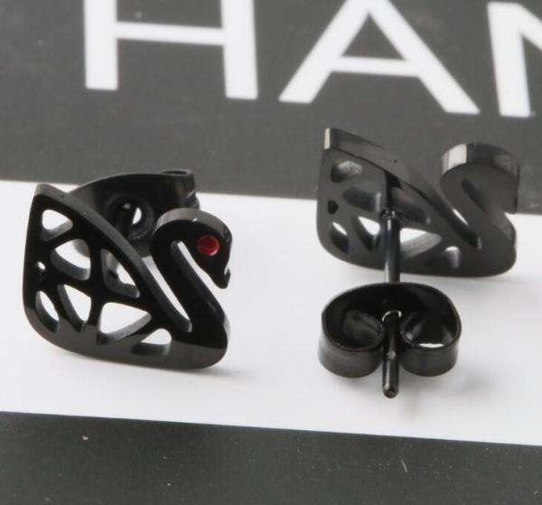 Black Swan Design Earring Fashion Jewelry Swan Stud Earring for Sex Girs and Women