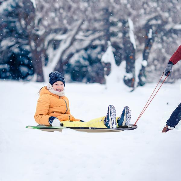 Kids Snowboard With Handle and Rope BLUE Foam Plastic Snow Sled for Hot Winter Sale