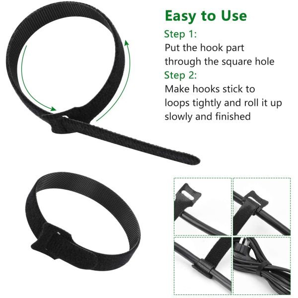 200mm Length Reusable Velcro Cable Ties Strong Stensile Velcro Wire Ties