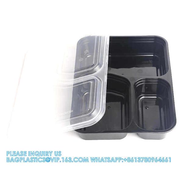 4 Compartment Disposable Meal Prep Container Microwave Lunch Fast Food Pp Takeaway Food Packaging Boxes