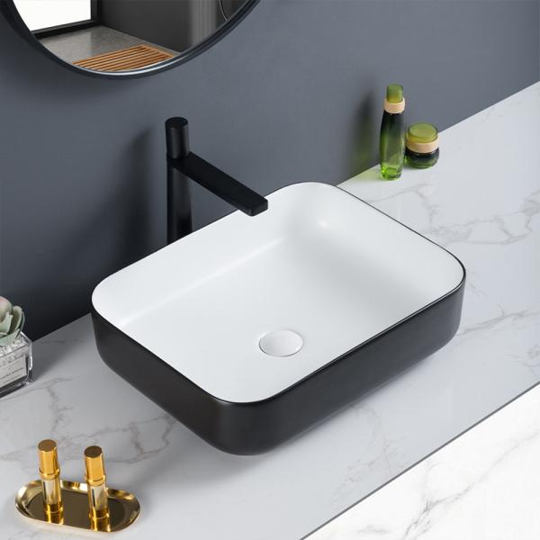 High-Gloss Finish Rectangular Wash Basin Price Durability Custom Vessel Sinks