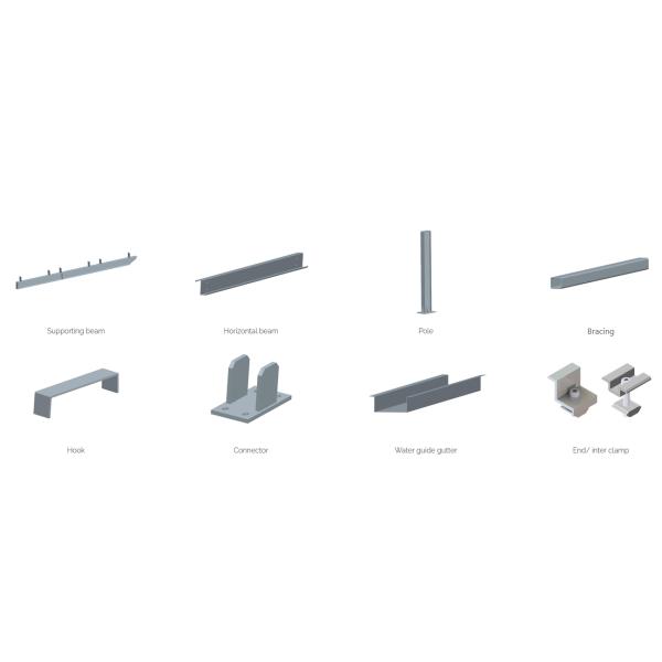 Солнечная электростанция Carport Anodized Q235 Солнечная стальная система Carport для рынка